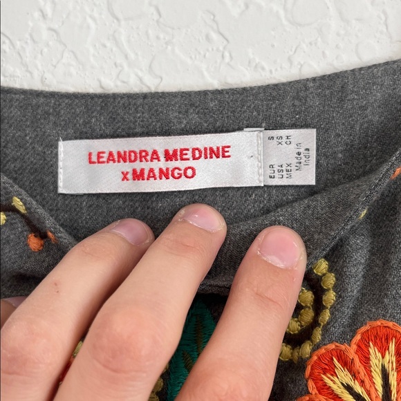Leandra Medine X Mango Embroidered Ruffle Smock Mini Dress - Picture 5 of 8